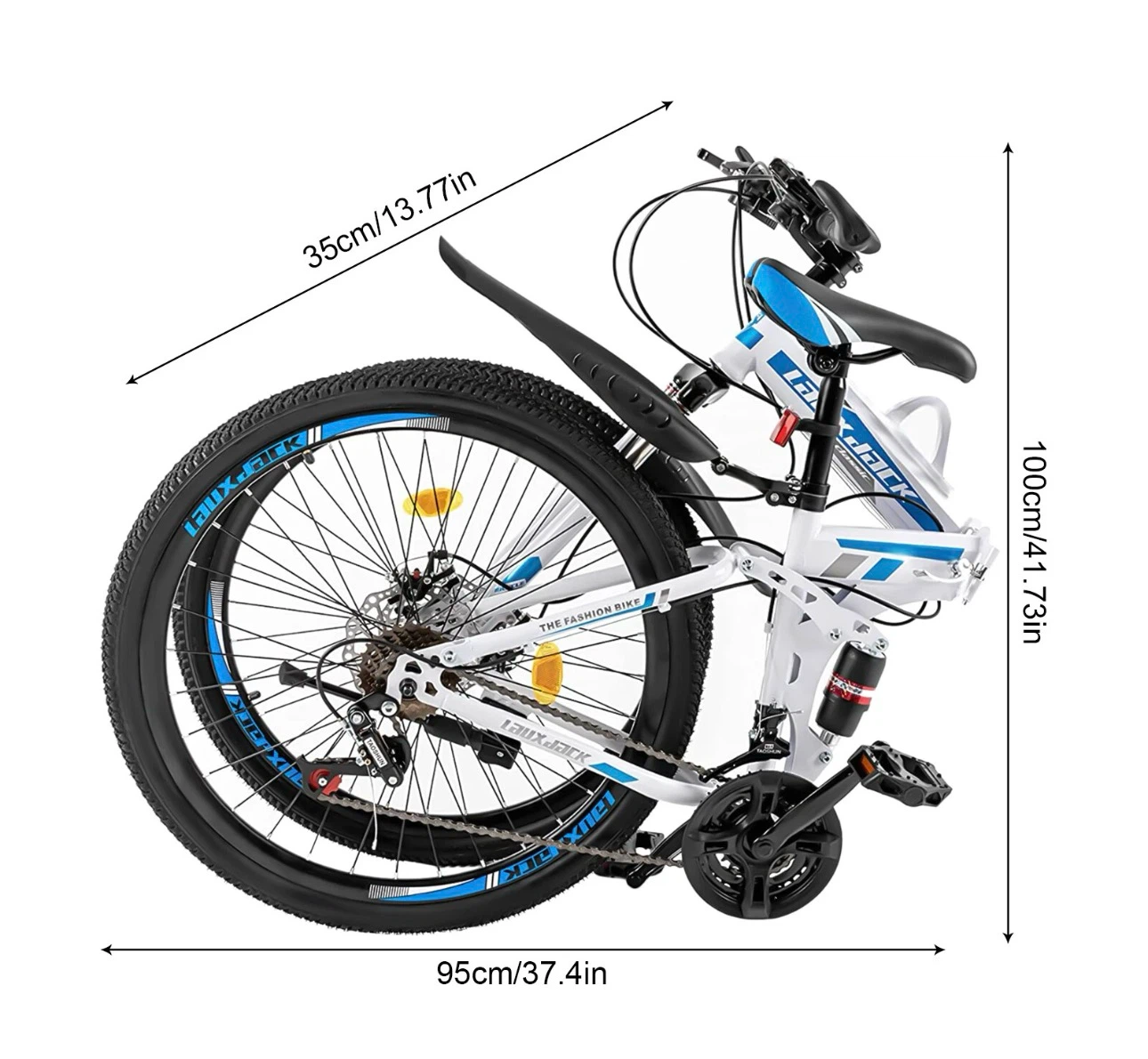 26" Folding Mountain Bike 21 Speed-Dual Disc Brake - photo 3