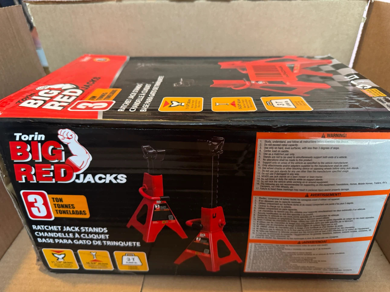 BIG RED 3 Ton (6,000 lb) T43202 Torin Steel Jack Stands - photo 2