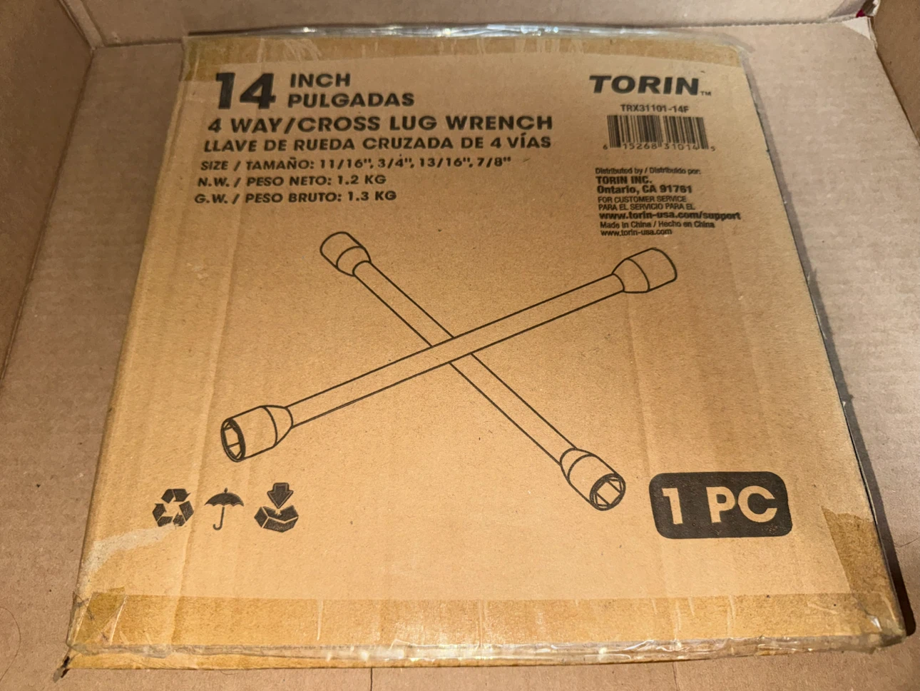 Torin 14 Inch 4-Way Lug Wrench
