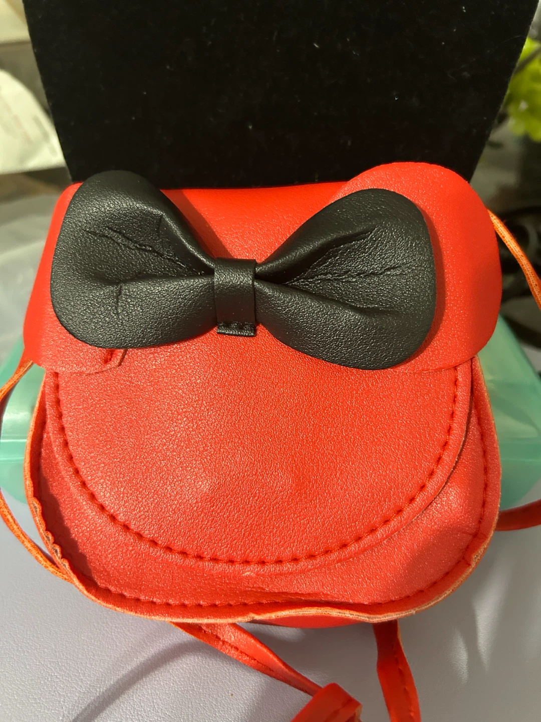 Red Kids Purse with Black Bow