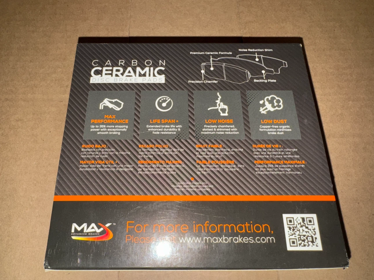 MAX Advanced Brakes Carbon Ceramic Disc Brake Pads - photo 2