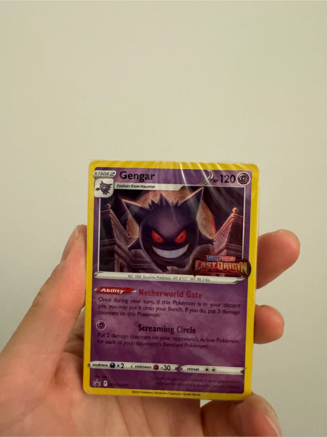 Gengar Black Star Promo Stamped Lost Origin Holo SWSH241 Sealed