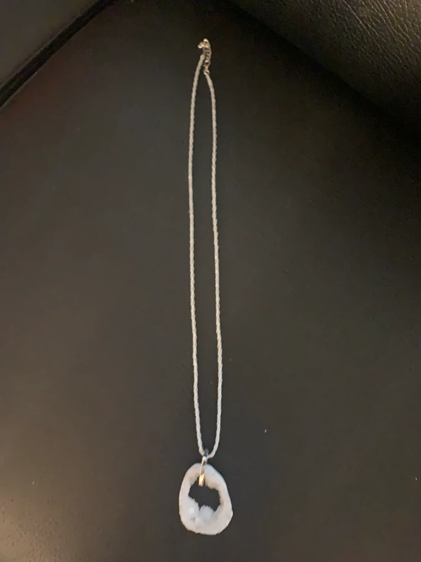 Natural Geode Slice Pendant Necklace - photo 2