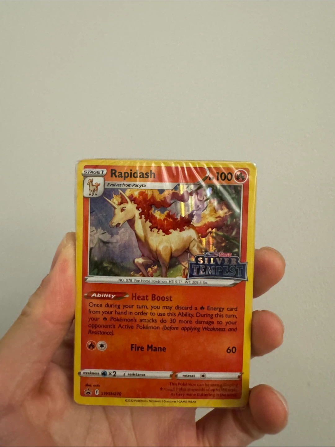 Pokemon Rapidash SWSH270 Silver Tempest Sealed deck