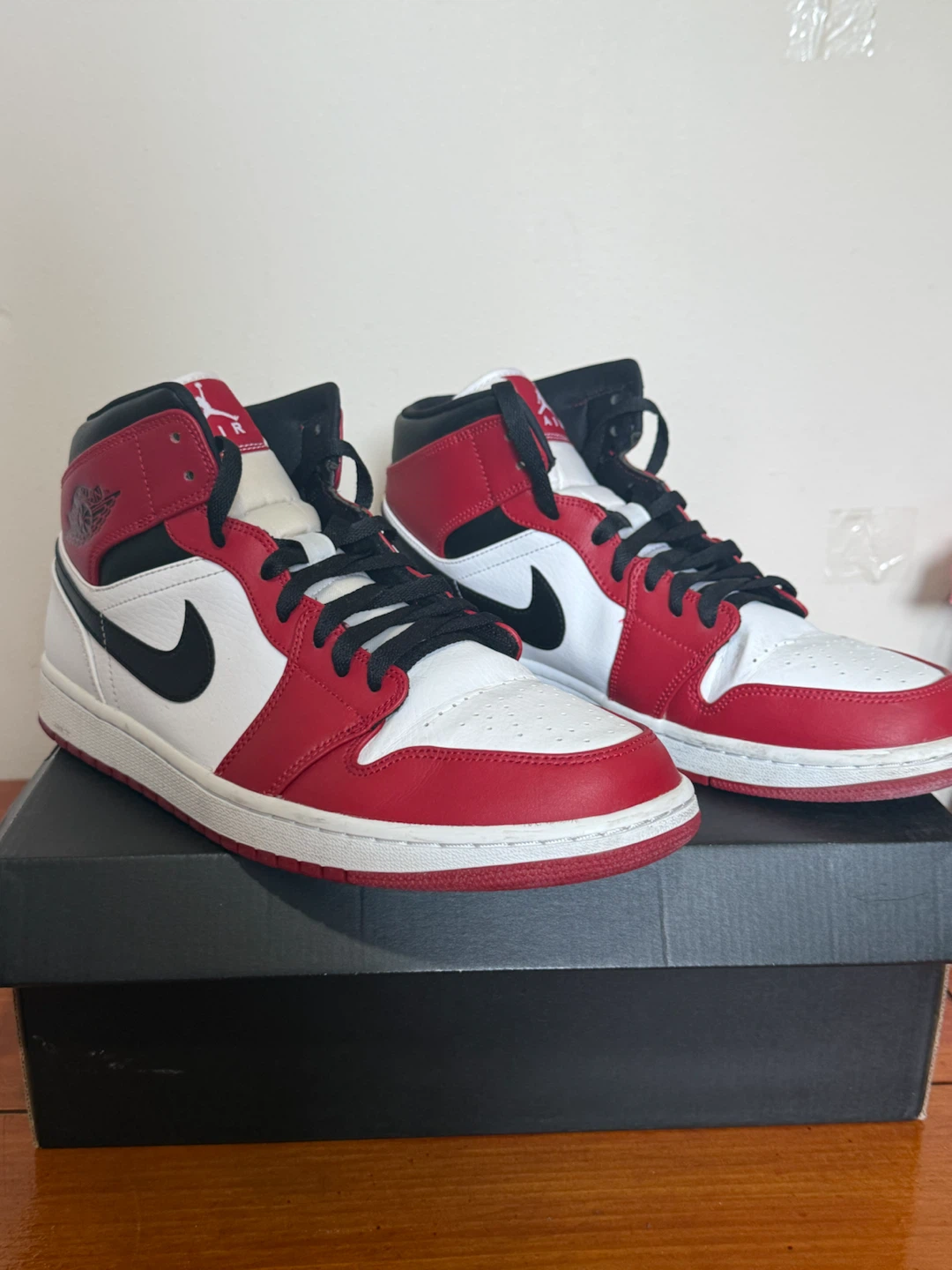 Air Jordan 1 Mid White/Gym Red-Black – US Size 11 - photo 2