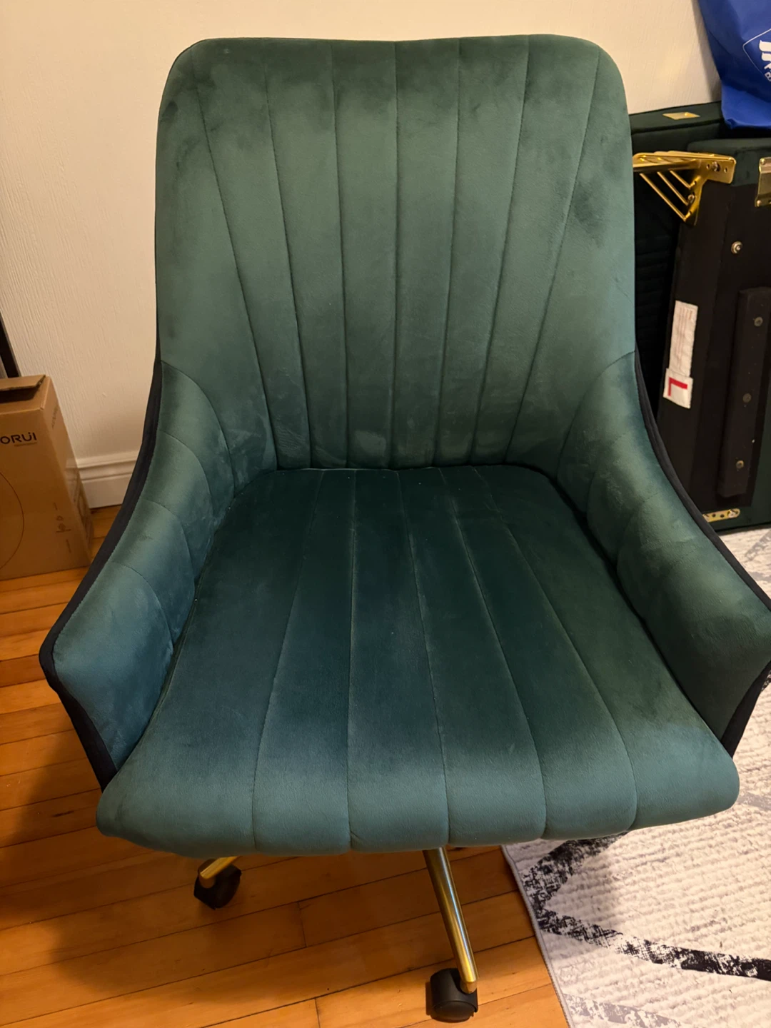 Emerald Green Velvet Office Chair