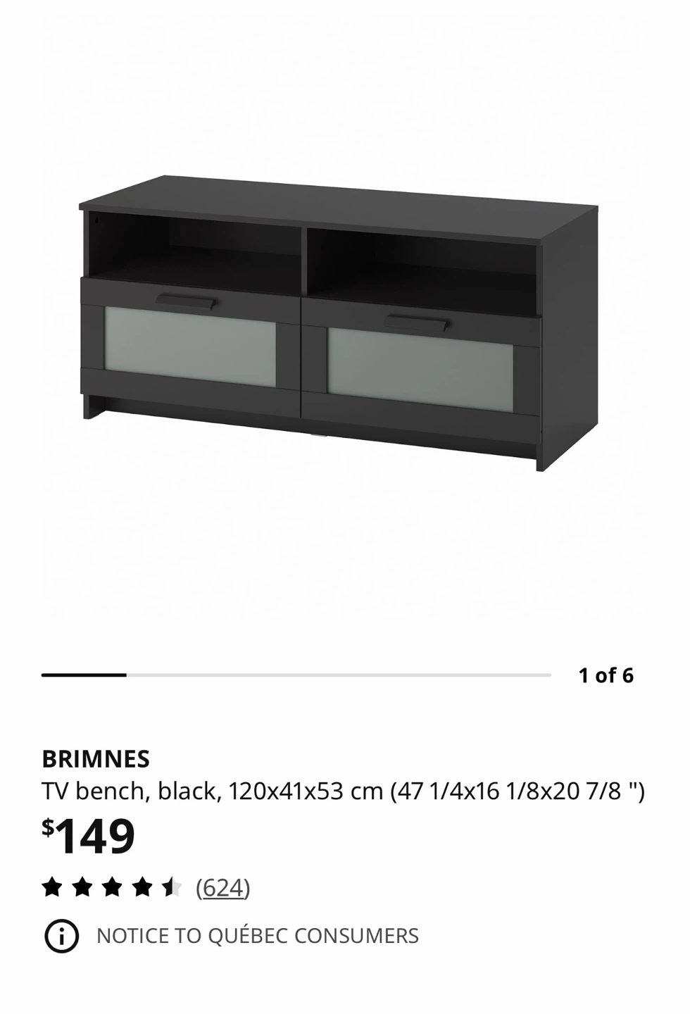 IKEA BRIMNES TV Bench - Black - photo 3