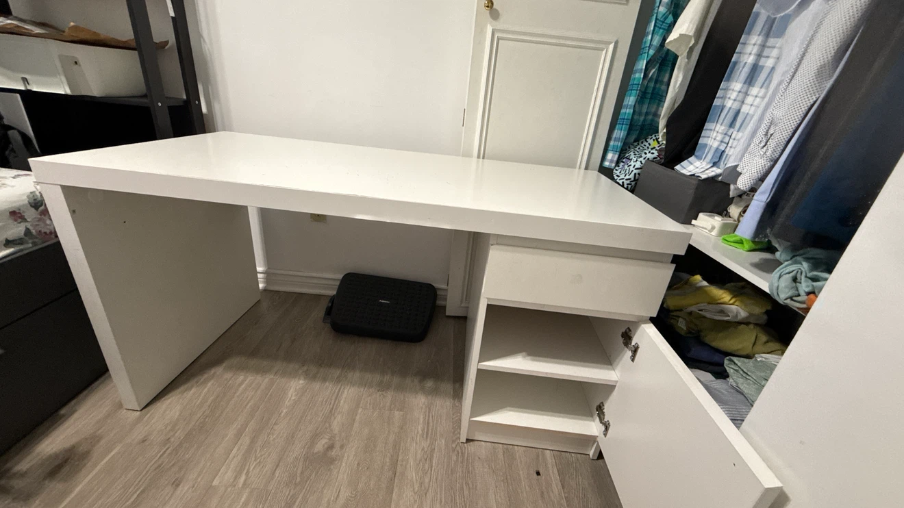 White Desk with Drawers
