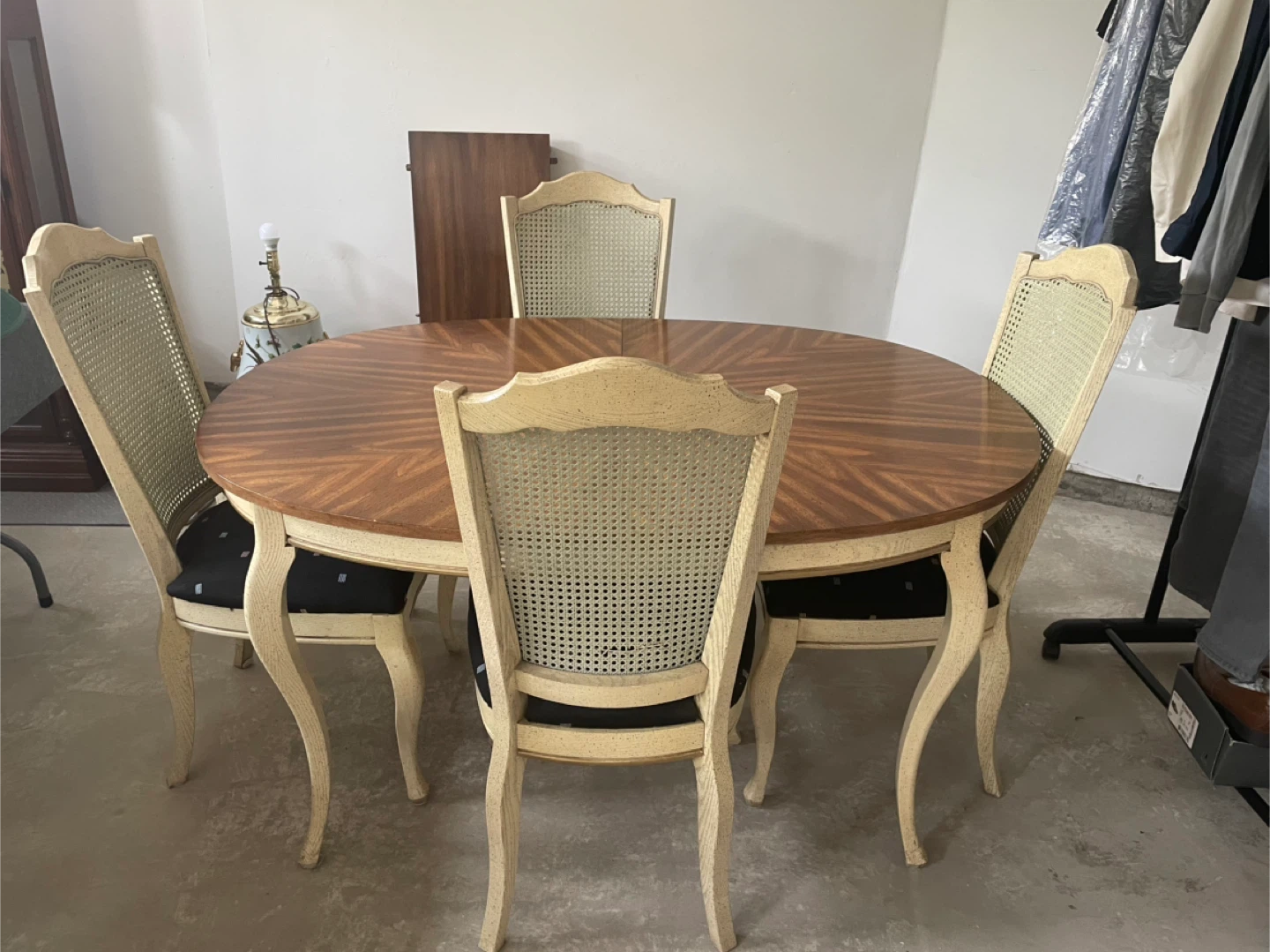 Oval Dining Table with 4 Cane Back Chairs - photo 4