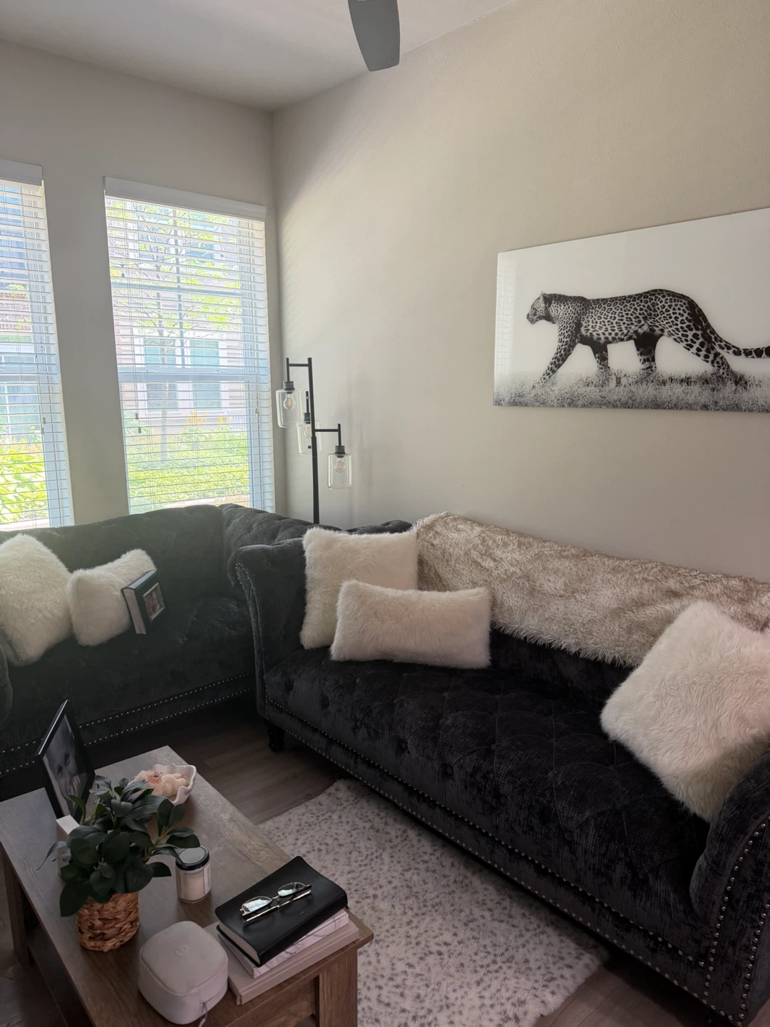 Dark Gray Tufted Chaise Lounge