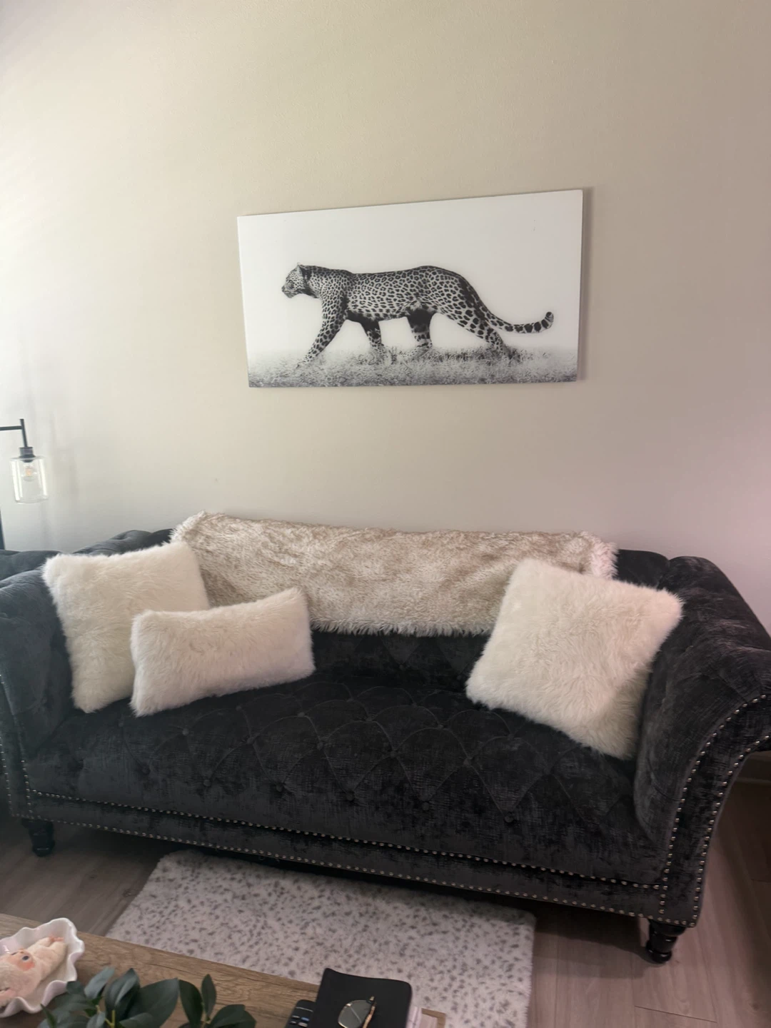 Dark Gray Tufted Chaise Lounge - photo 2