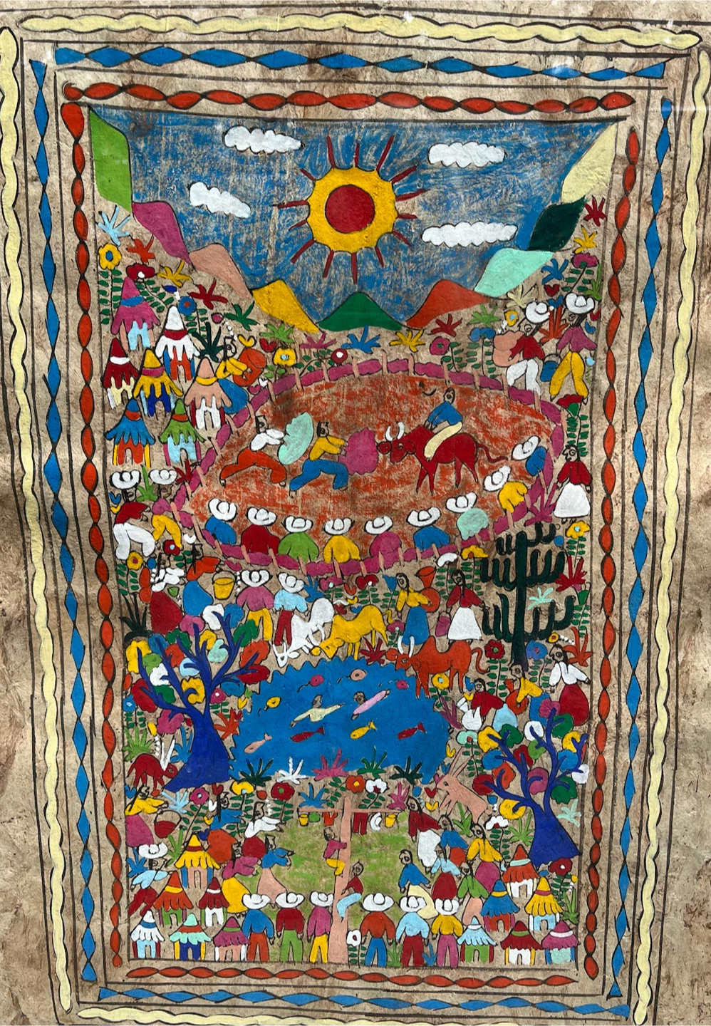 Framed Folk Art Painting