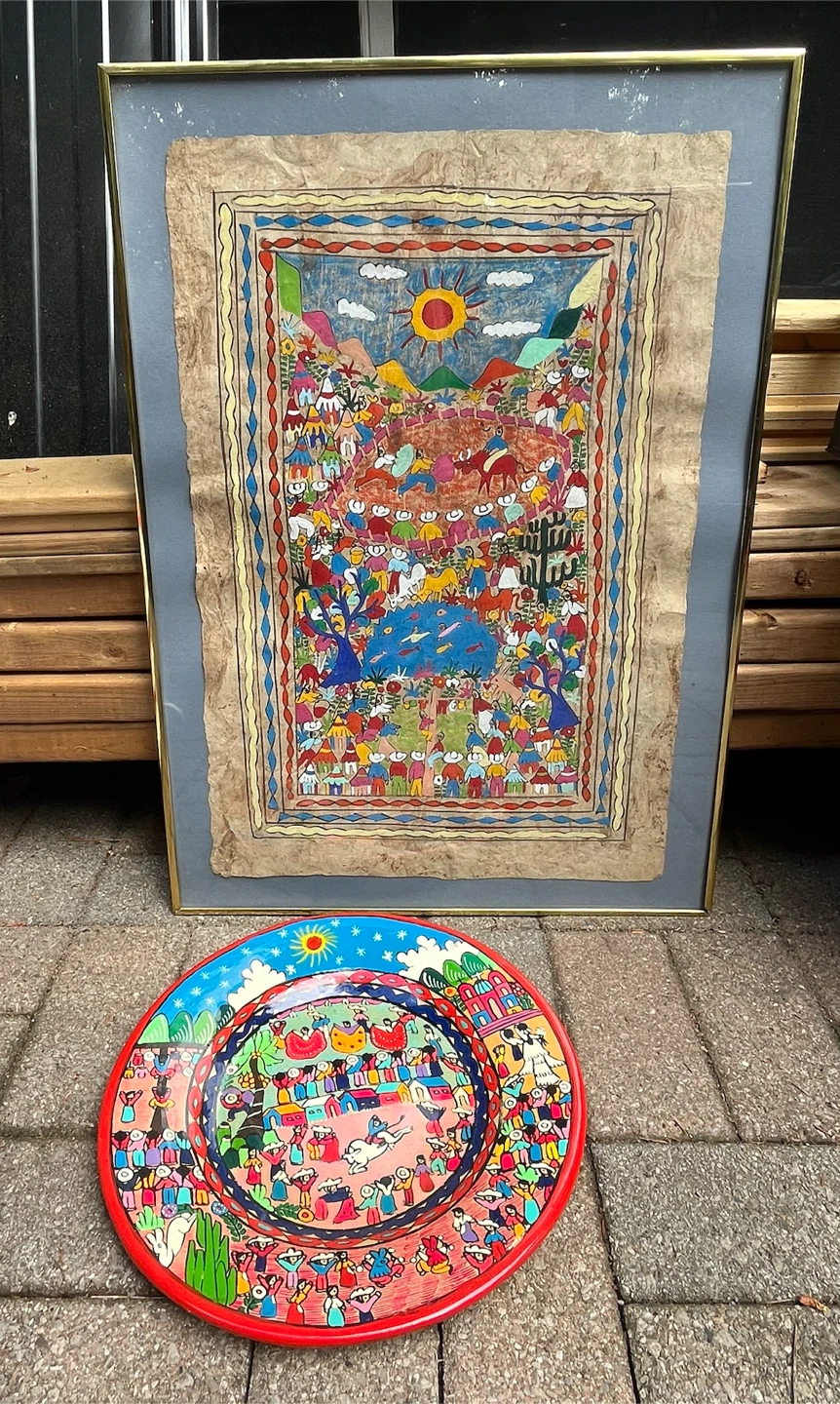 Framed Folk Art Painting - photo 3
