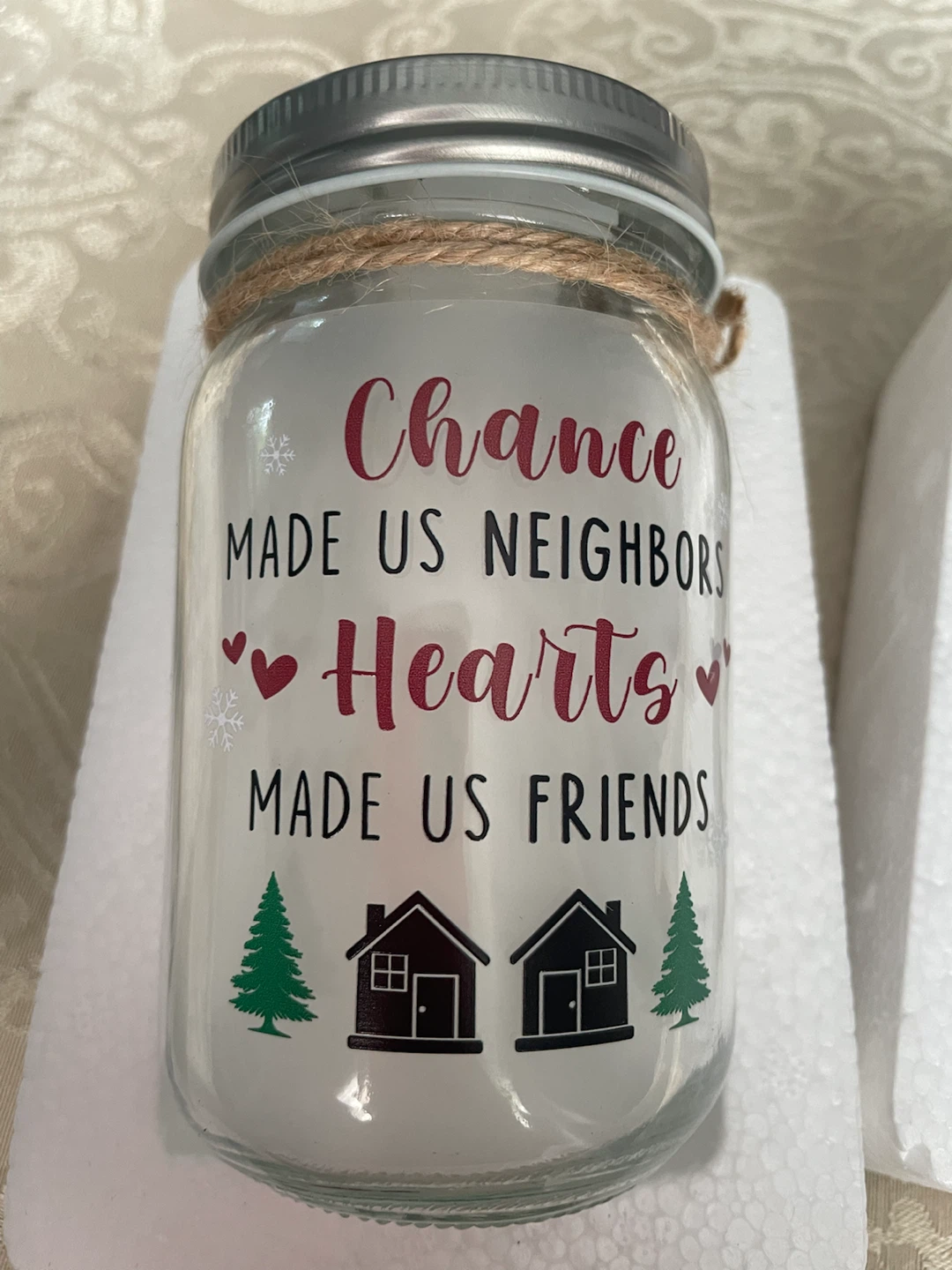 NEW! Decorative Mason Jar - Chance Made Us Neighbors