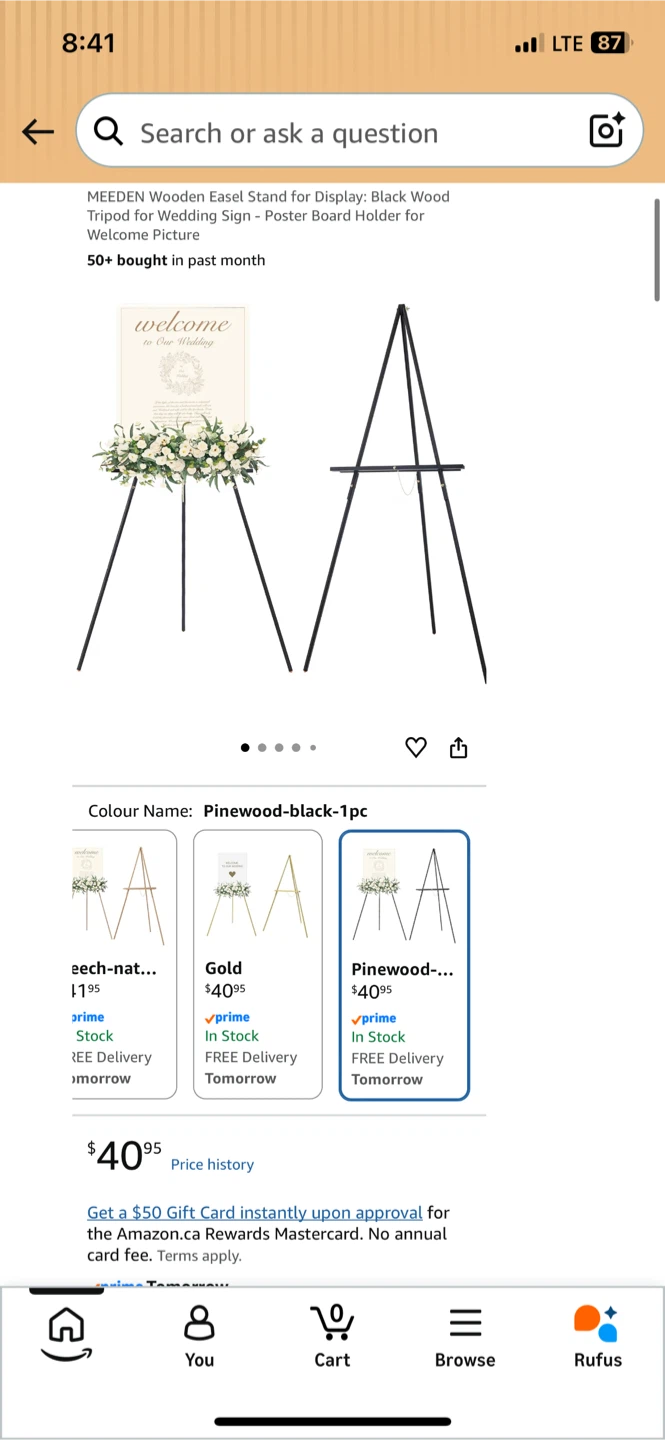 NEW! 63” Tall & Adjustable 2 Pack Metal Easel Stand