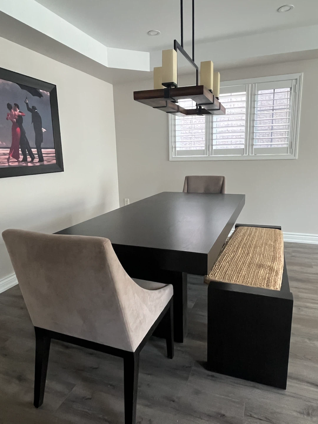 West elm Dark Wood Dining Table with Bench and Chairs - photo 2