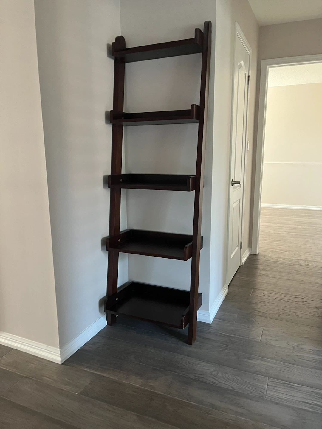 Quality Dark Wood Ladder Shelf
