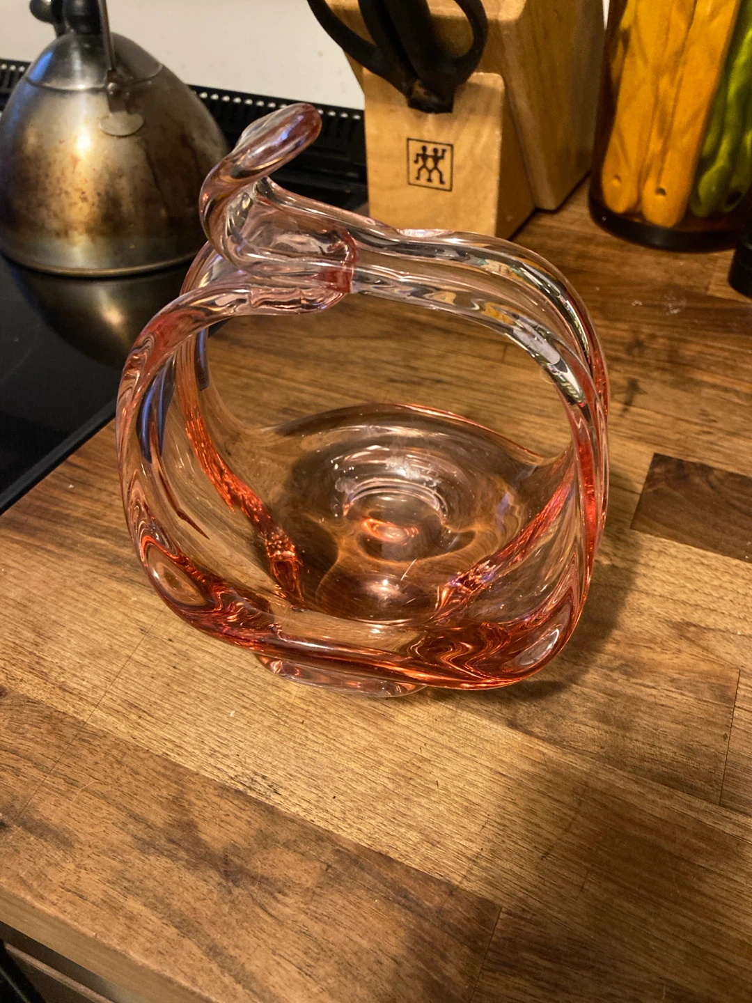 Rose glass dish