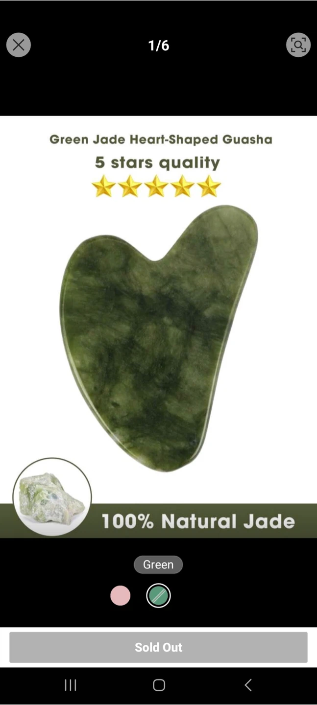 Green Jade Heart-Shaped Guasha Tool