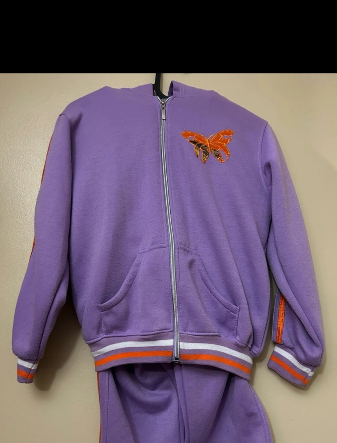 Girls Purple Tracksuit with Butterfy Emblem size 7/8