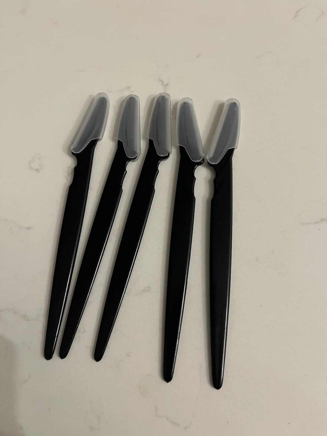 Set of 5 Black Dermaplaning Tools with Caps