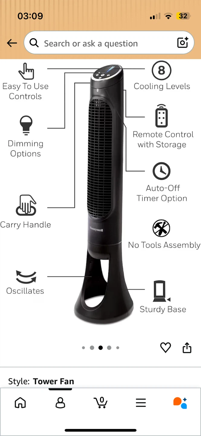 Honeywell QuietSet Tower Fan - photo 3