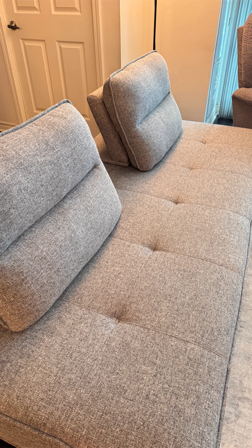 Grey couch with movable backrests - photo 3
