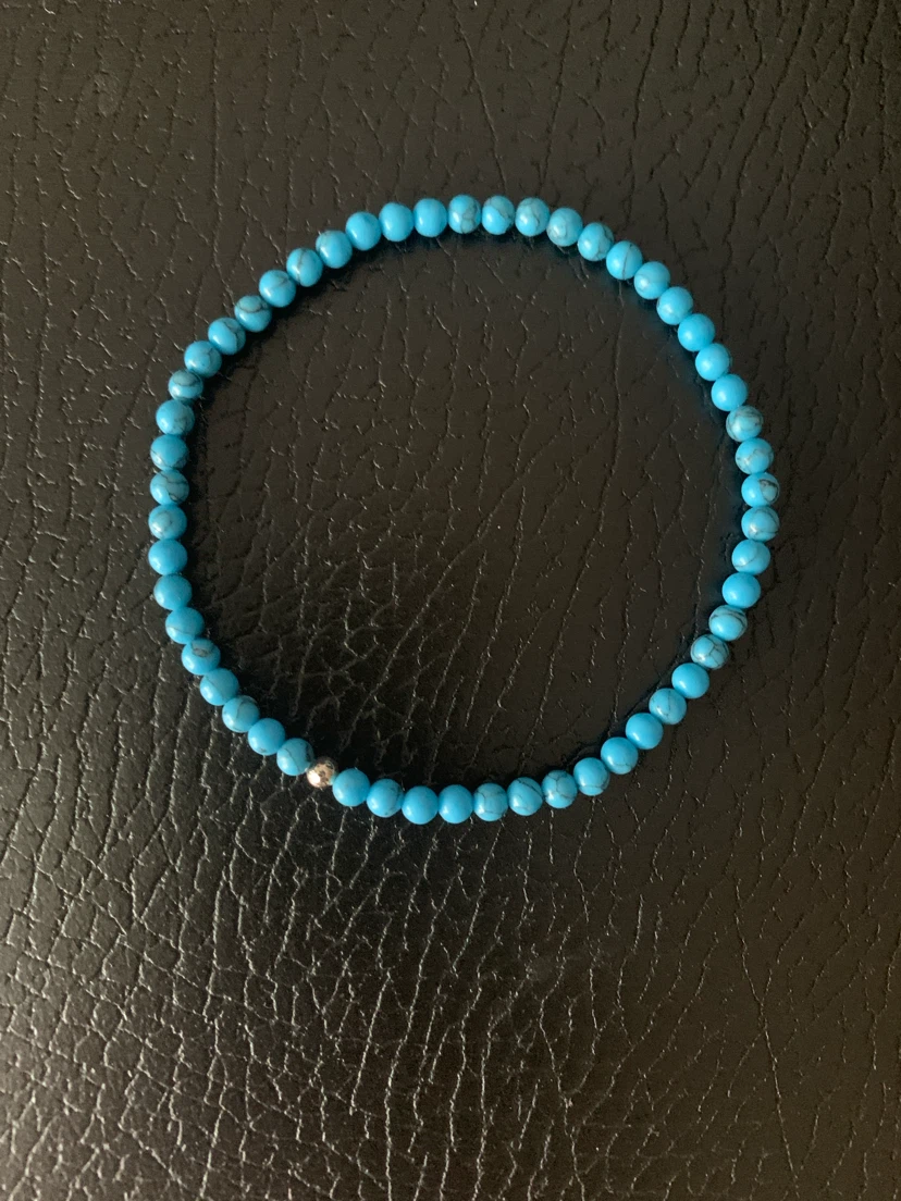 Turquoise anklet, hand made with Turquoise healing crystal