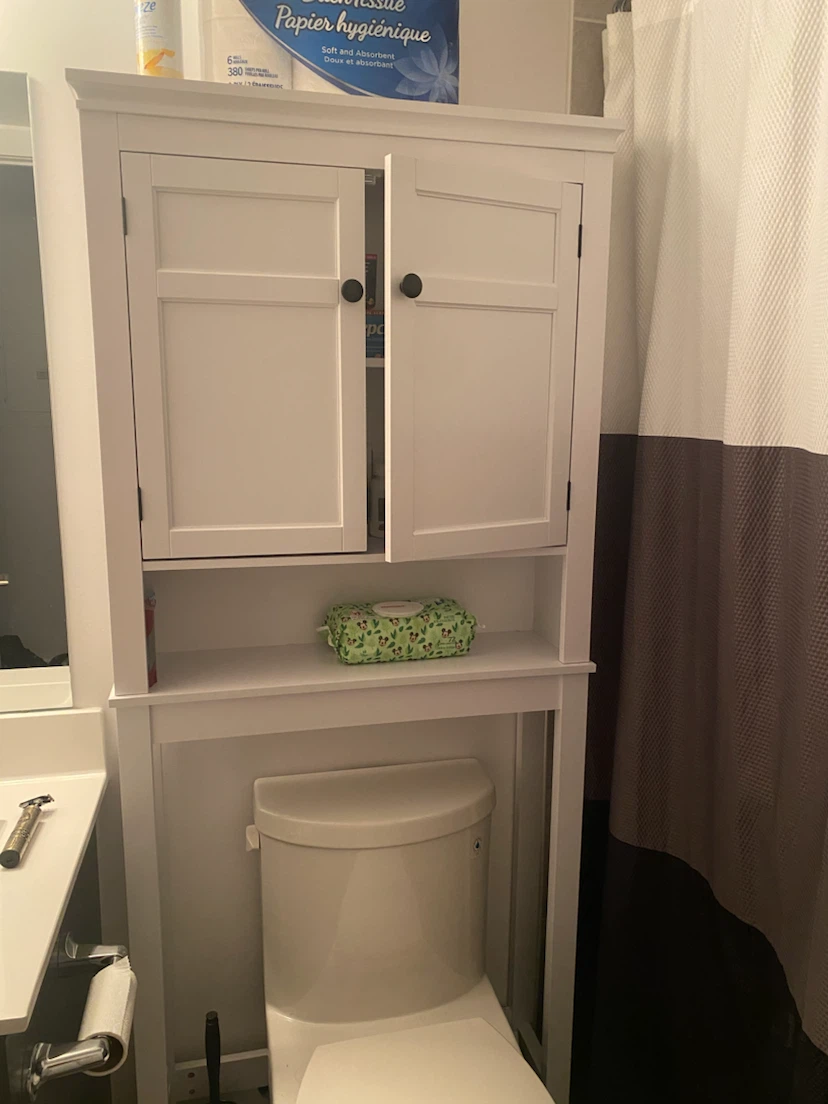 MUST GO- White Bathroom Storage Cabinet