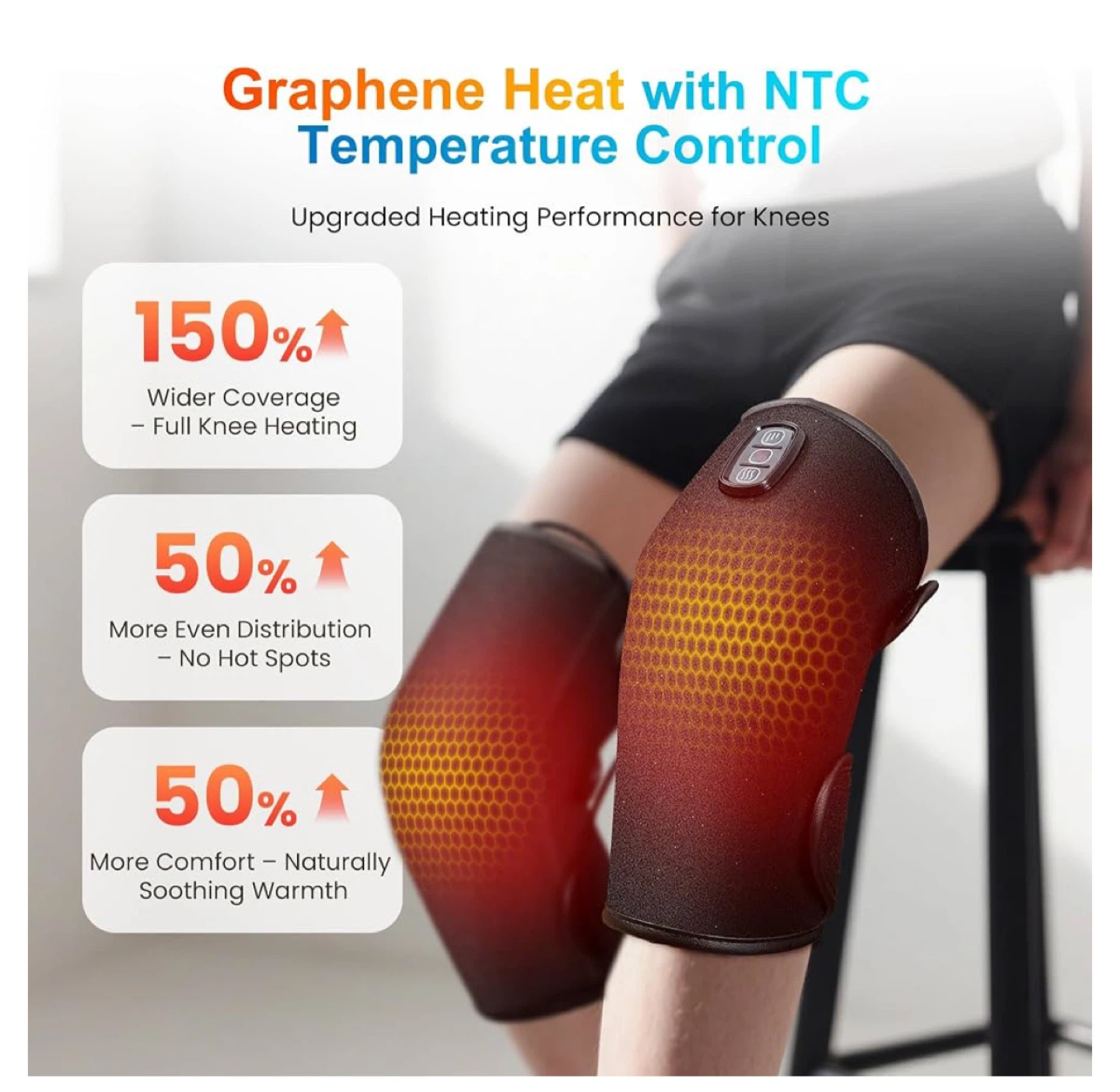 COMFIER Heated Knee Massager with Vibration - photo 4