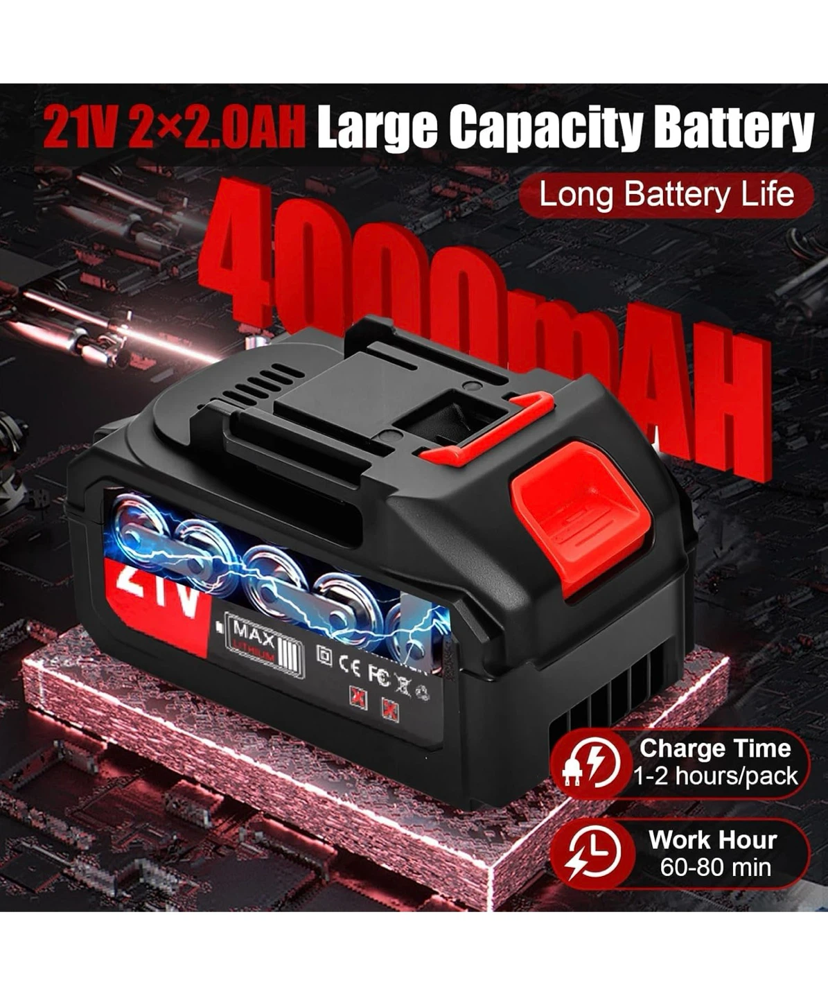 21V Cordless Weed Wacker and Grass Trimmer with 2.0Ah Battery - photo 5