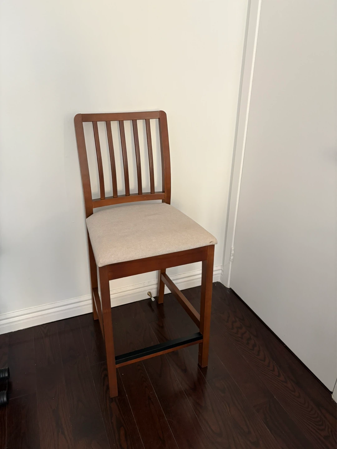 Wooden Counter Stool with Padded Seat - photo 2