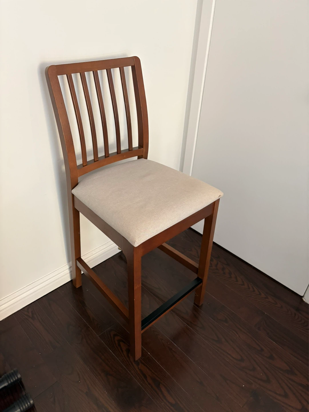 Wooden Counter Stool with Padded Seat