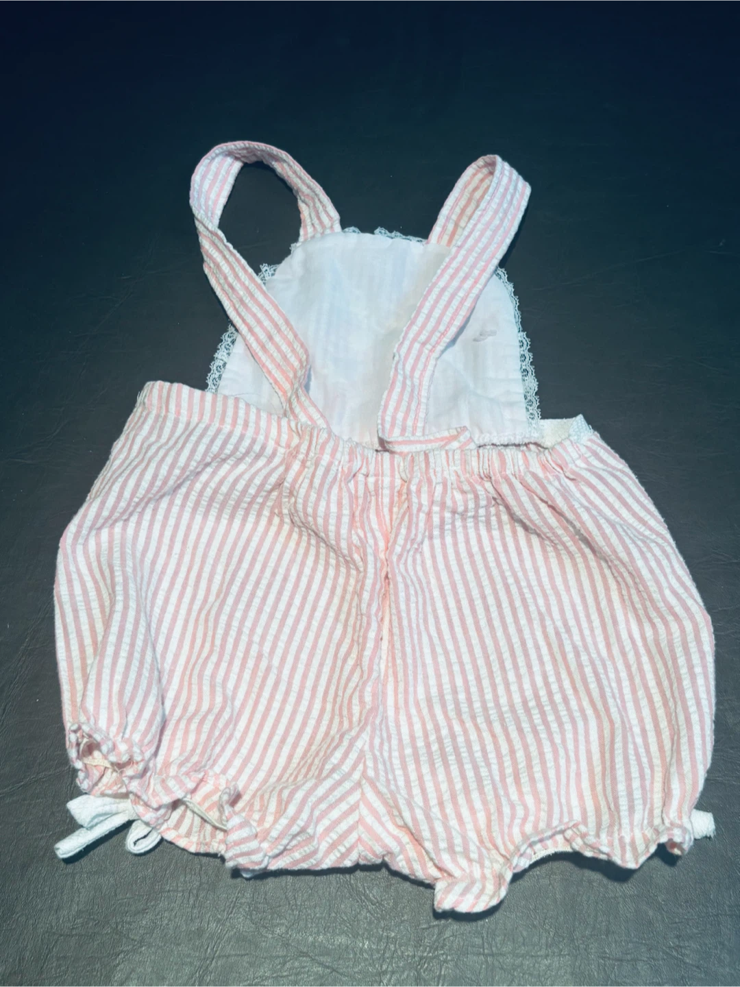 New Baby Girl Strawberry Seersucker Overalls - photo 2