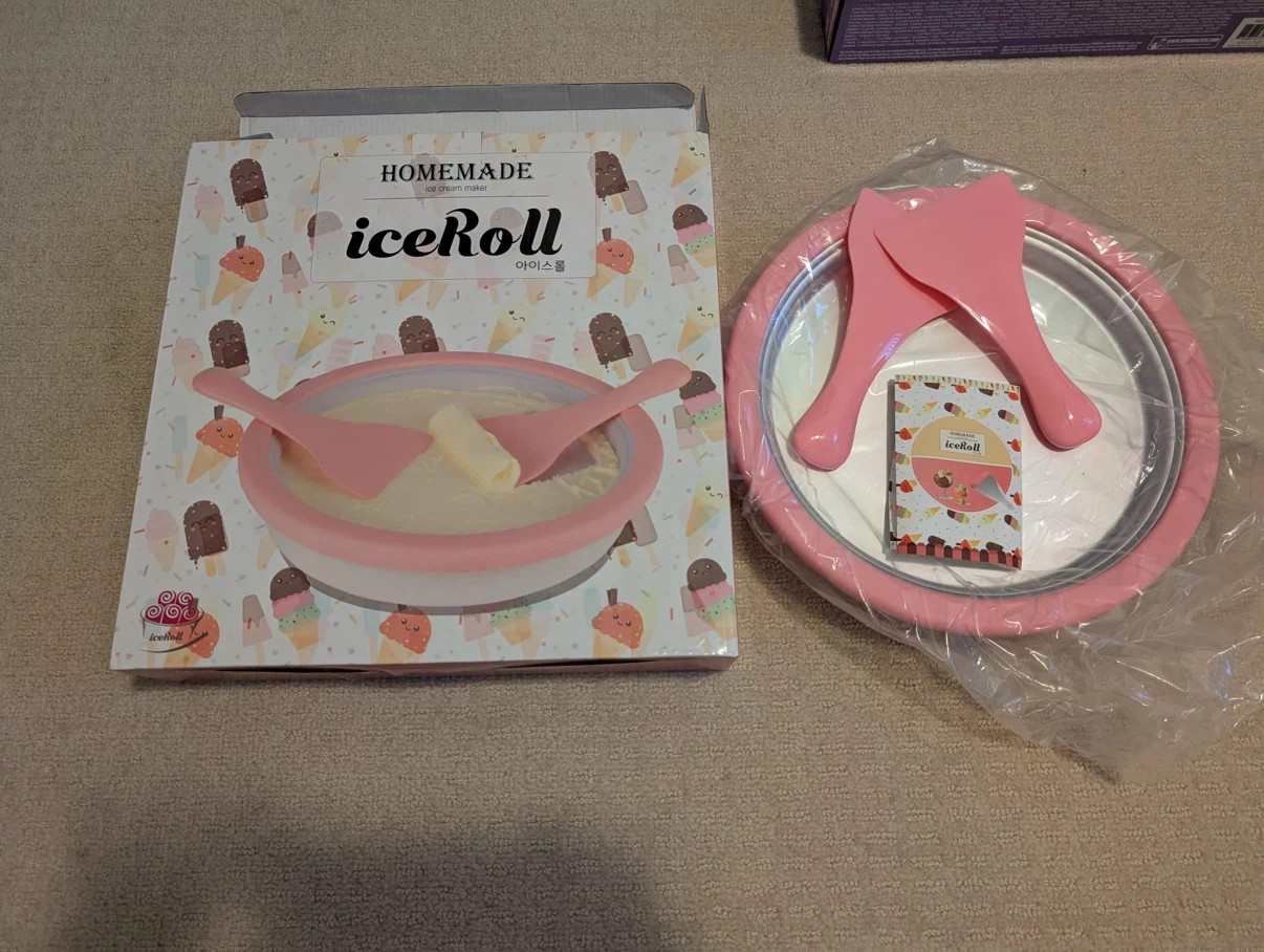 Homemade iceRoll Ice Cream Maker