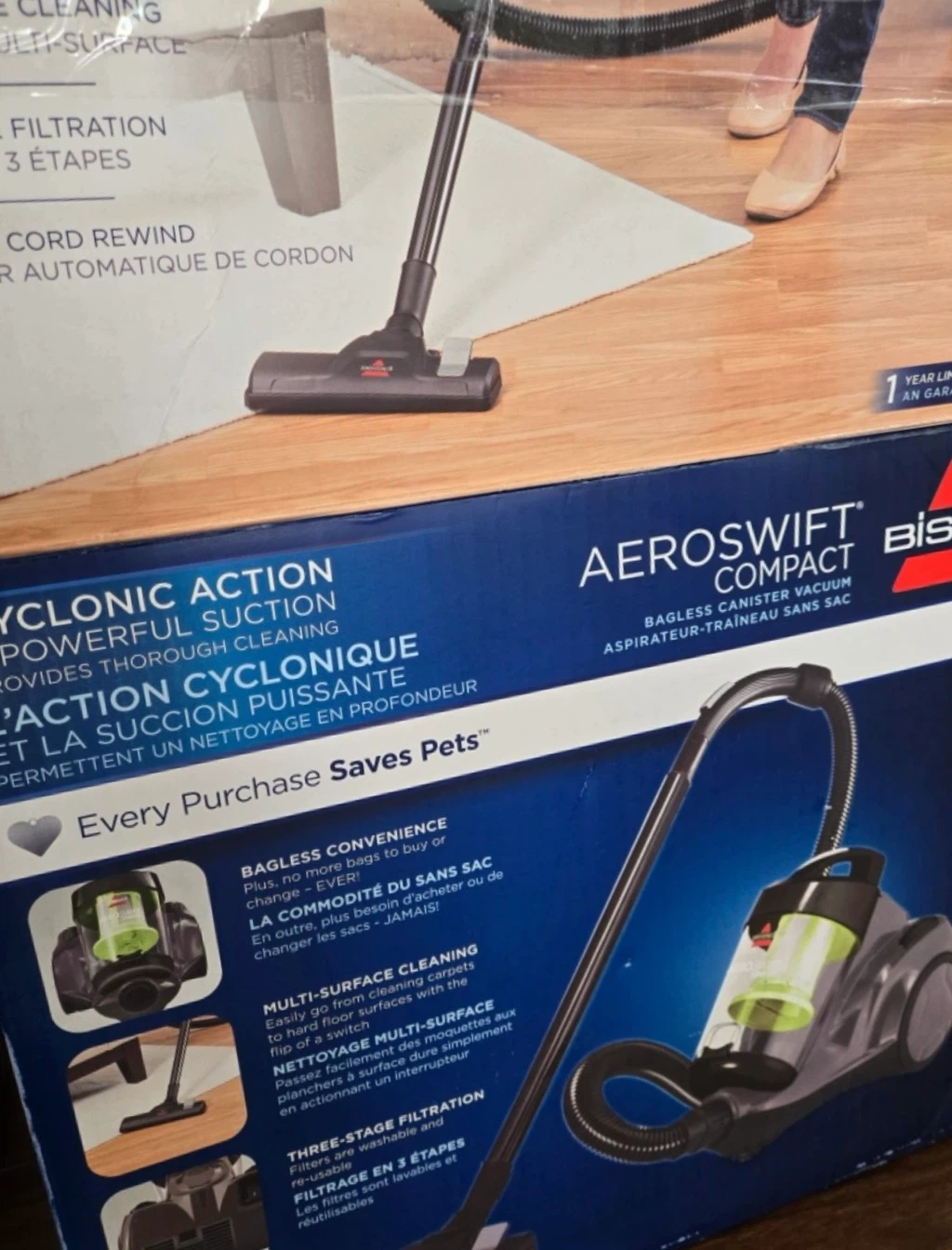Bissell AeroSwift Compact Bagless Canister Vacuum