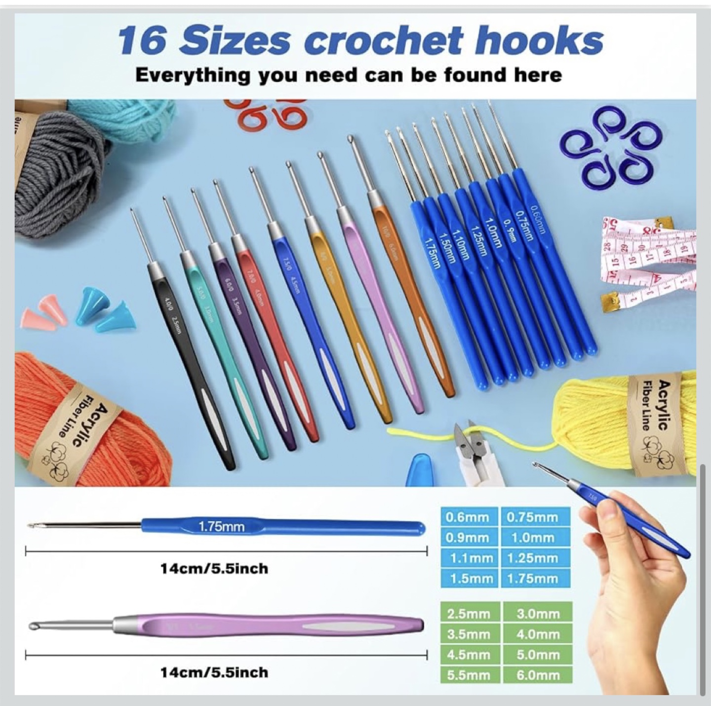 64 Pcs Crochet Kit with Bag and Yarn 2 for $20 - photo 3