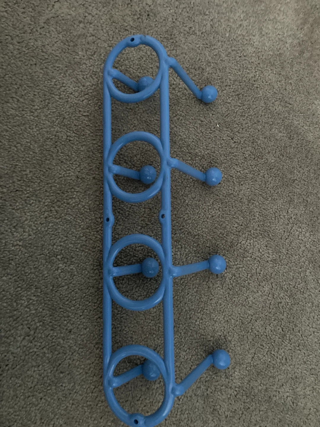 Blue Plastic Wall Hook Rack
