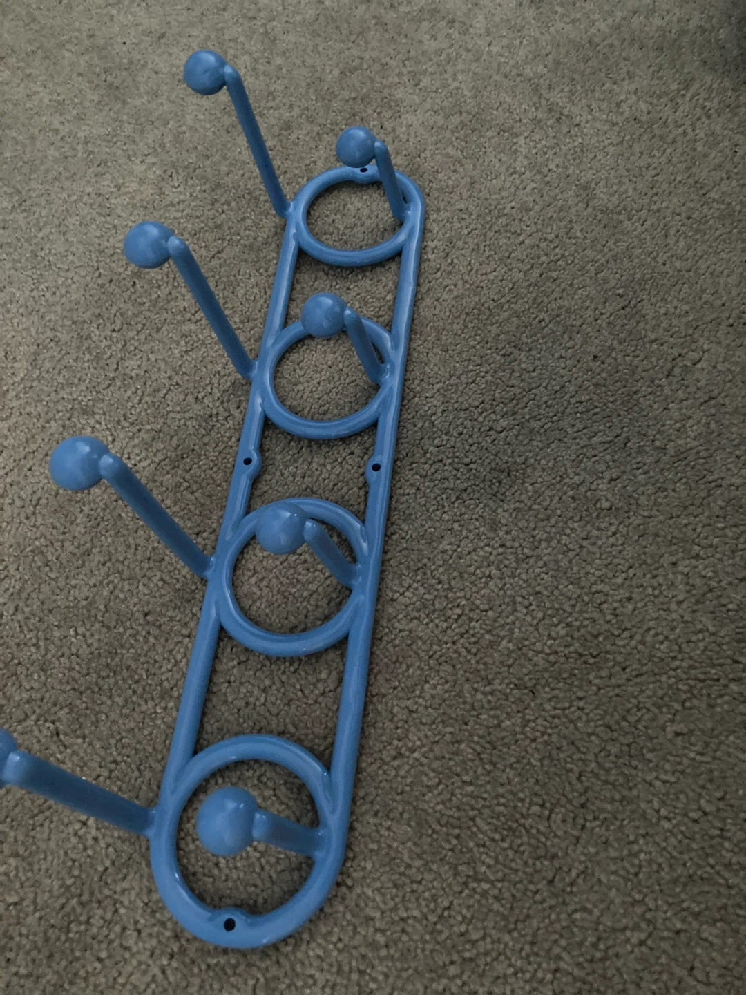 Blue Plastic Wall Hook Rack - photo 2