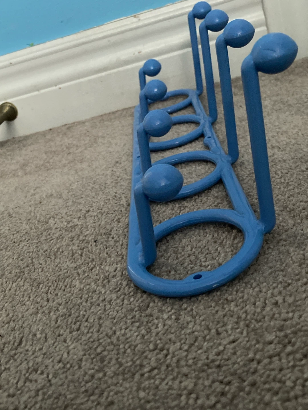 Blue Plastic Wall Hook Rack - photo 4