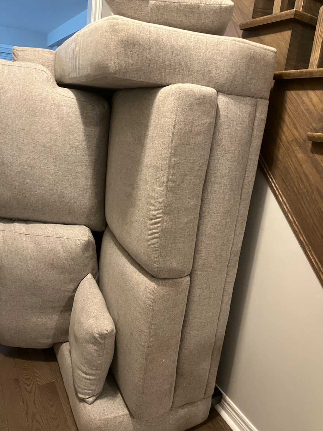 Light Beige Fabric Sofa Couch Cushion Set