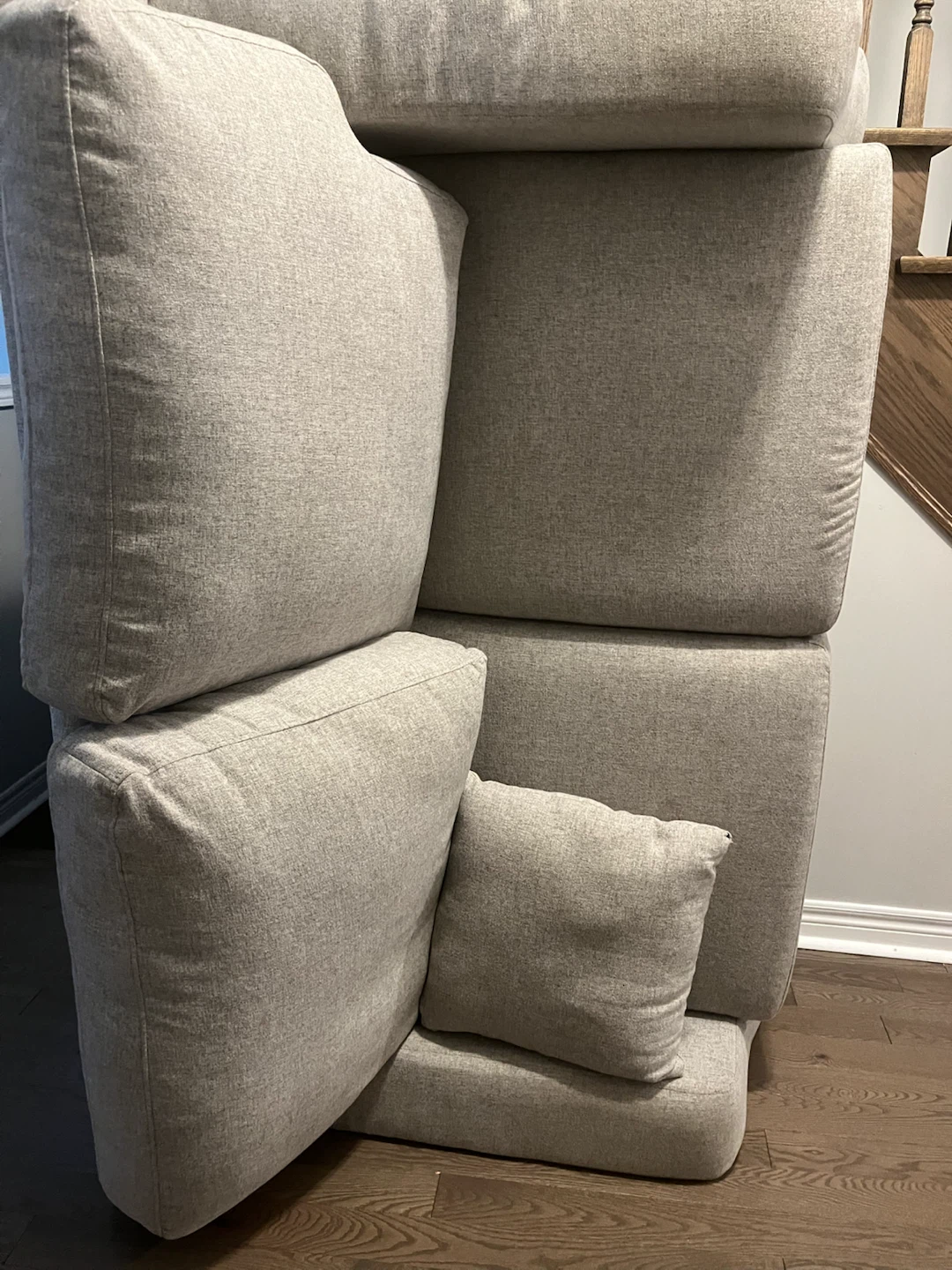 Light Beige Fabric Sofa Couch Cushion Set - photo 2