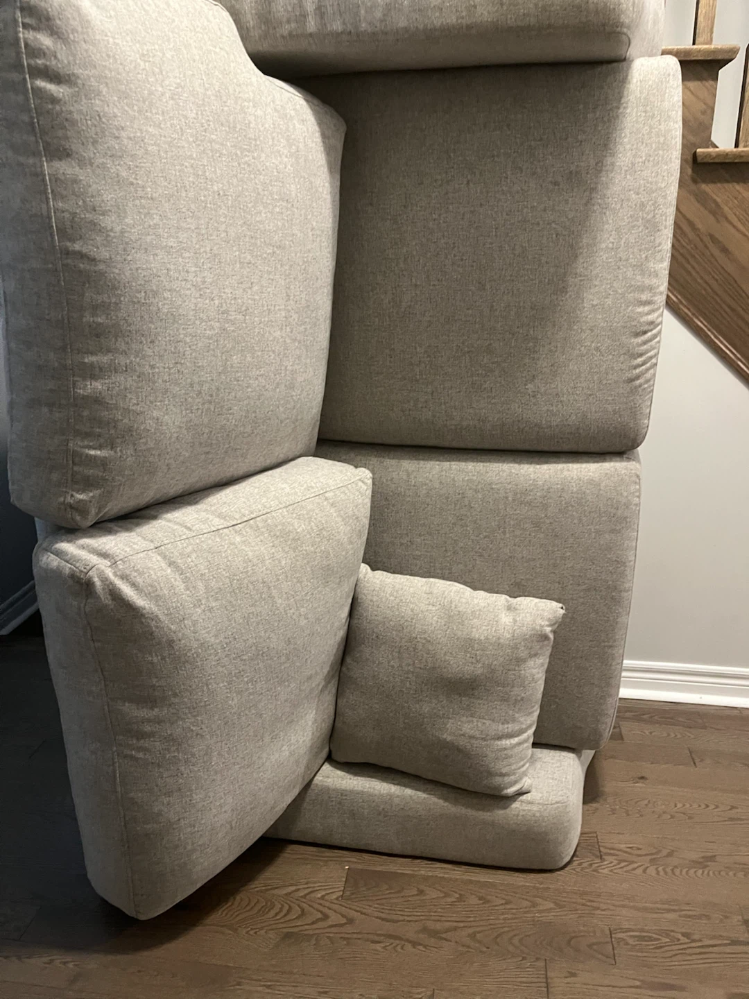 Light Beige Fabric Sofa Couch Cushion Set - photo 3