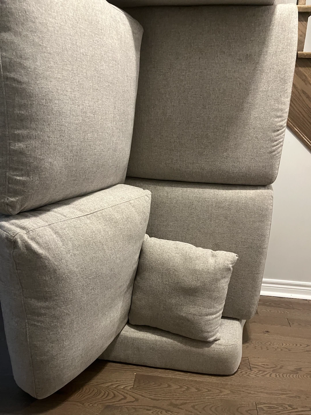 Light Beige Fabric Sofa Couch Cushion Set - photo 5