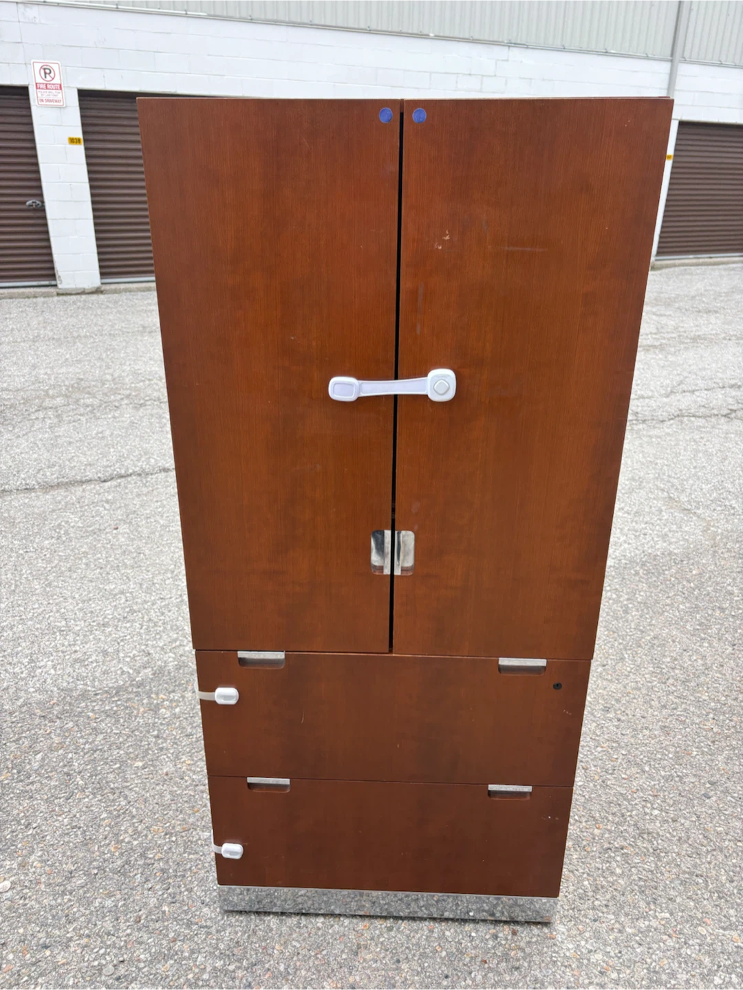 Free delivery used Wooden Cabinet with Shelves and Drawers