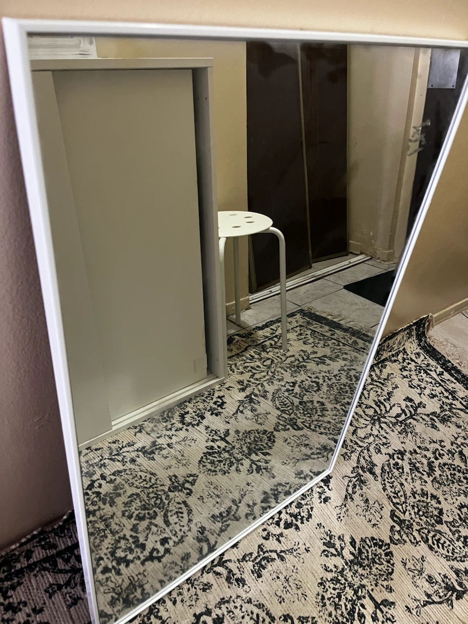 White Framed Mirror