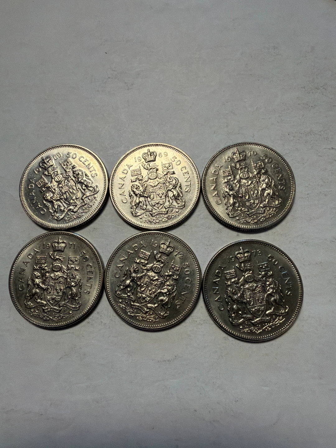 Canada 50 Cent Coins (1968-1973)