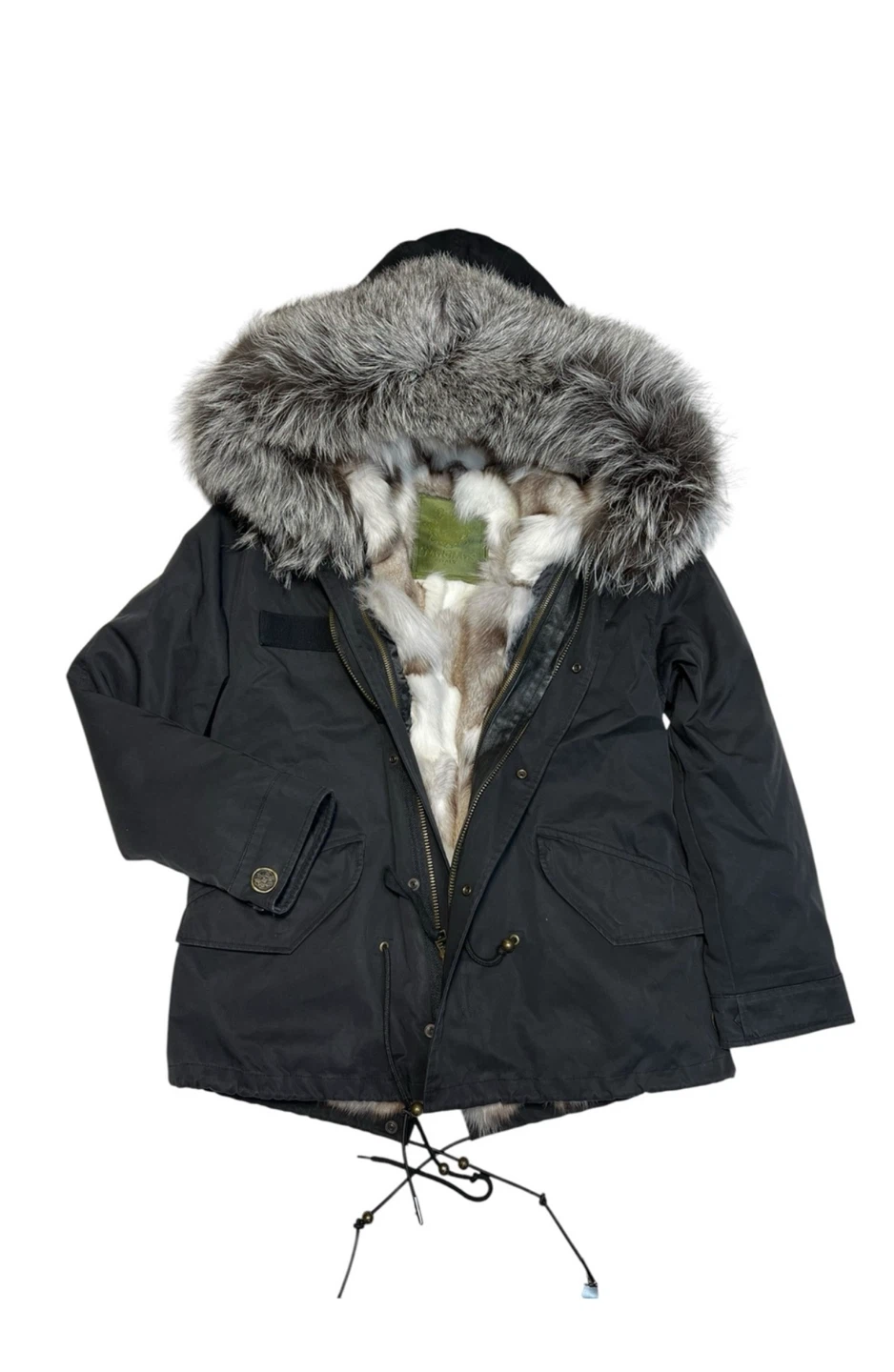 Mr&Mrs Italy Black Fur Trimmed Parka Jacket - photo 3
