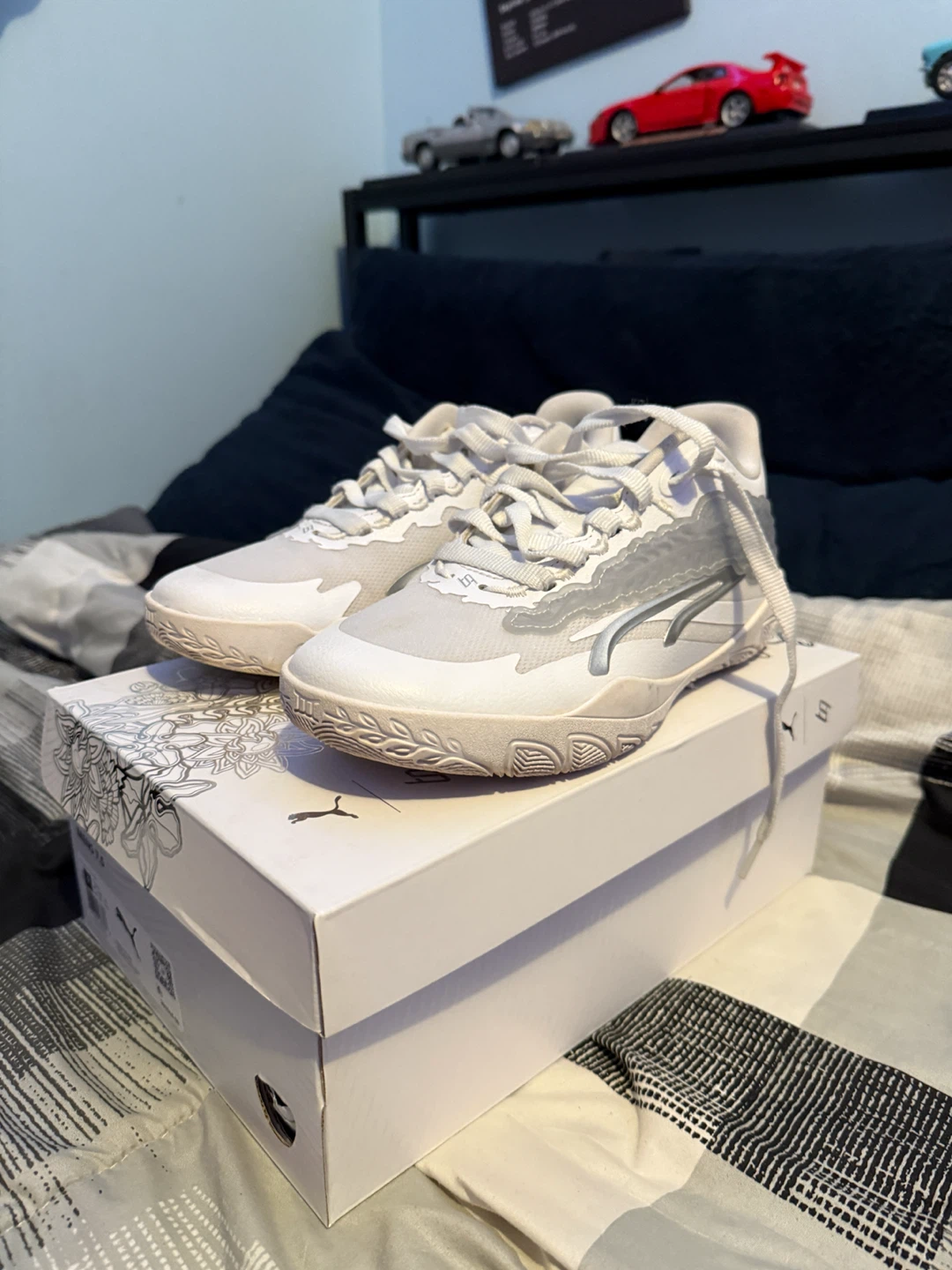 Puma Stewie 3 Team Shoes - White/Silver - Mens 7.5