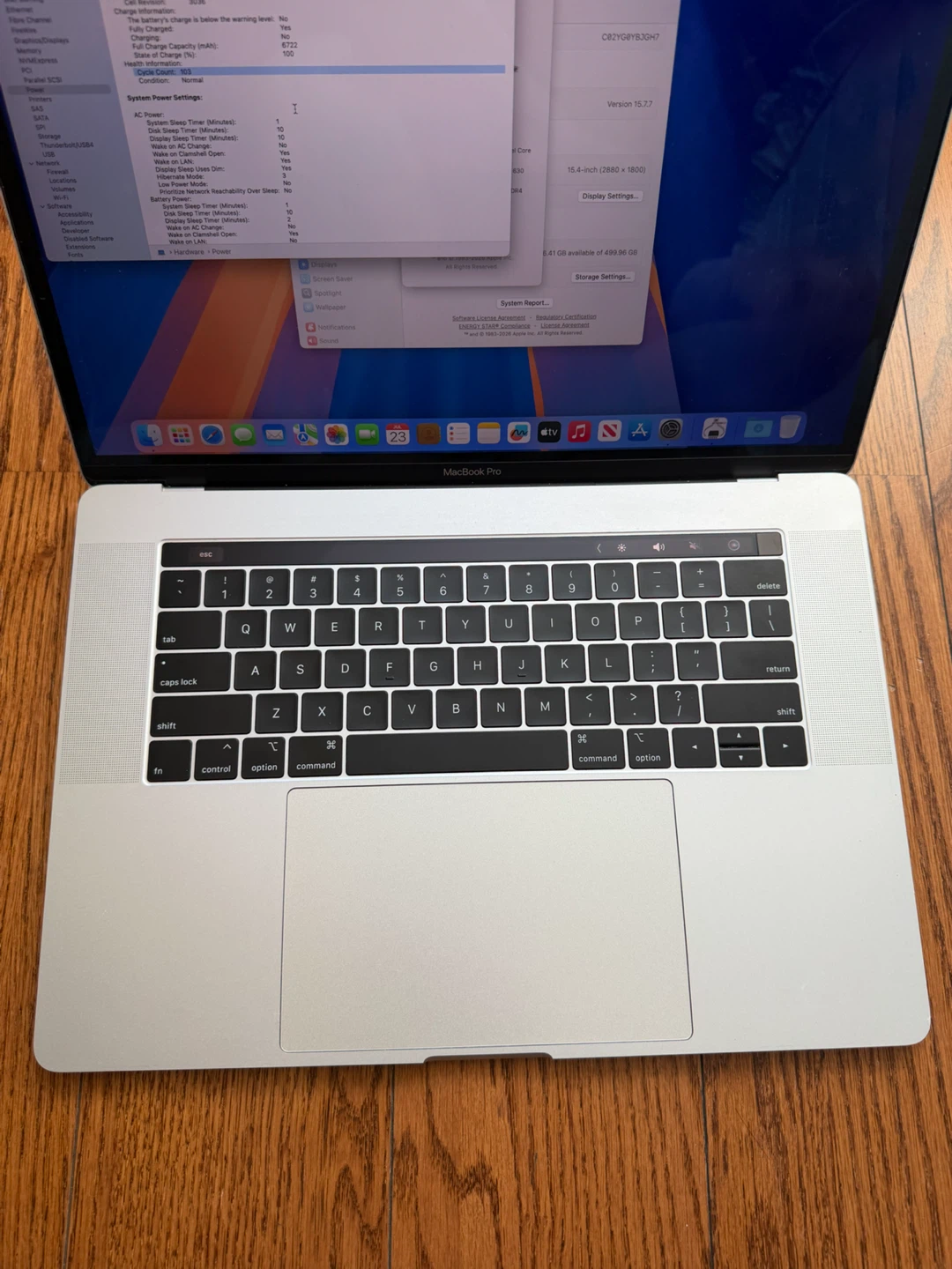2018 MacBook Pro 15 inch 16GB RAM 512GB SSD Battery Normal - photo 5